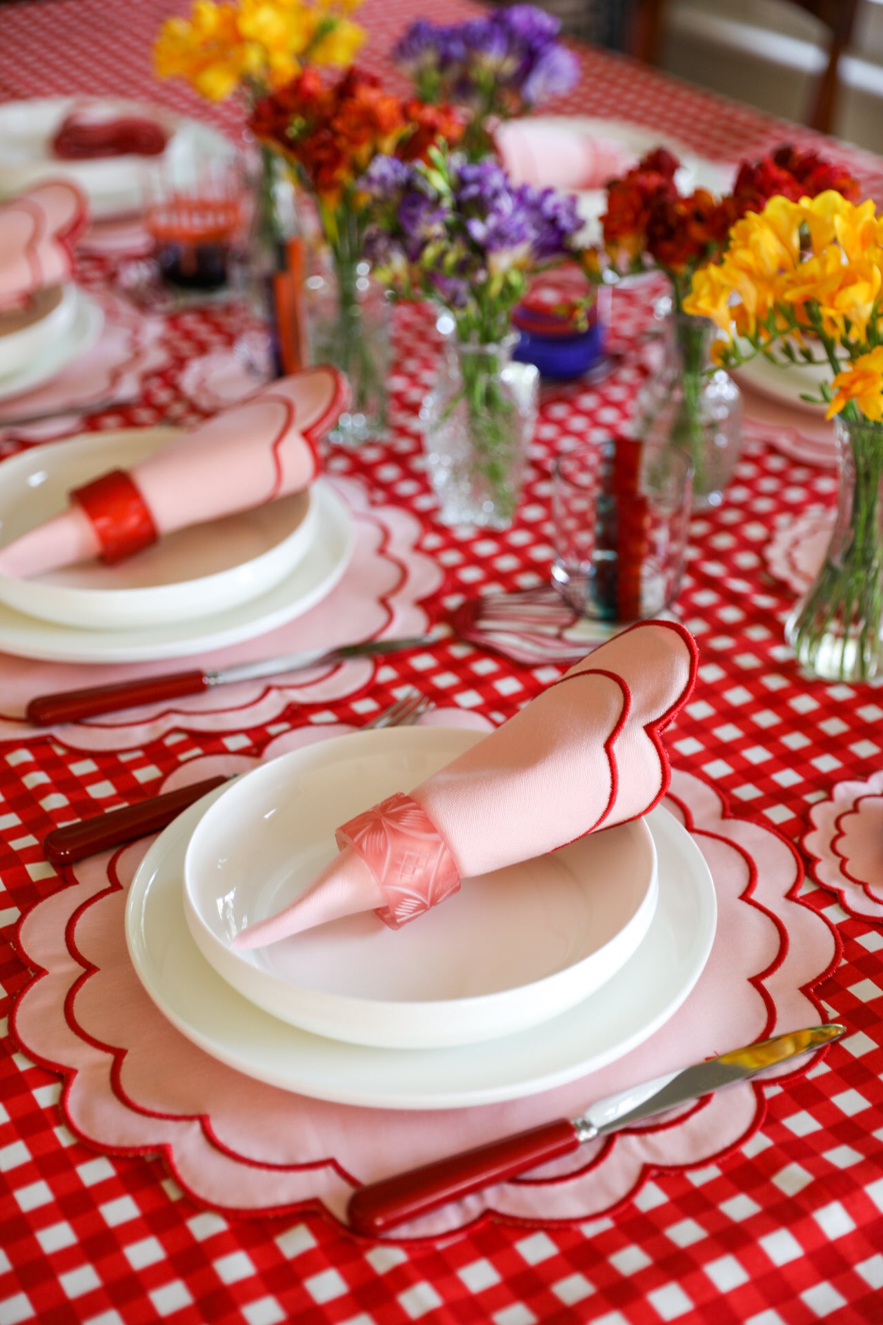 Rose&Red Scallop Napkin (Set of 2)