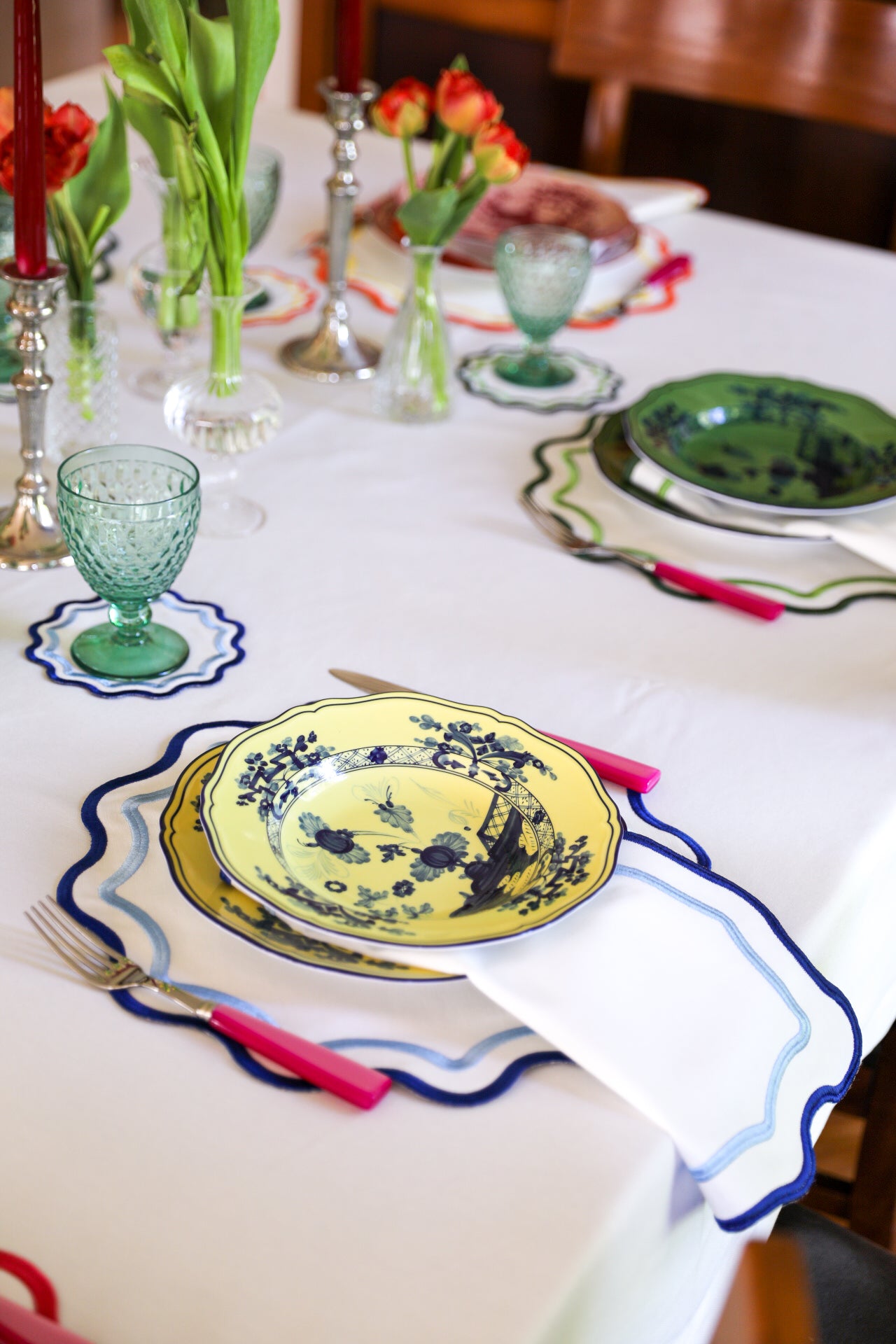 Green Wave Placemat + Napkin