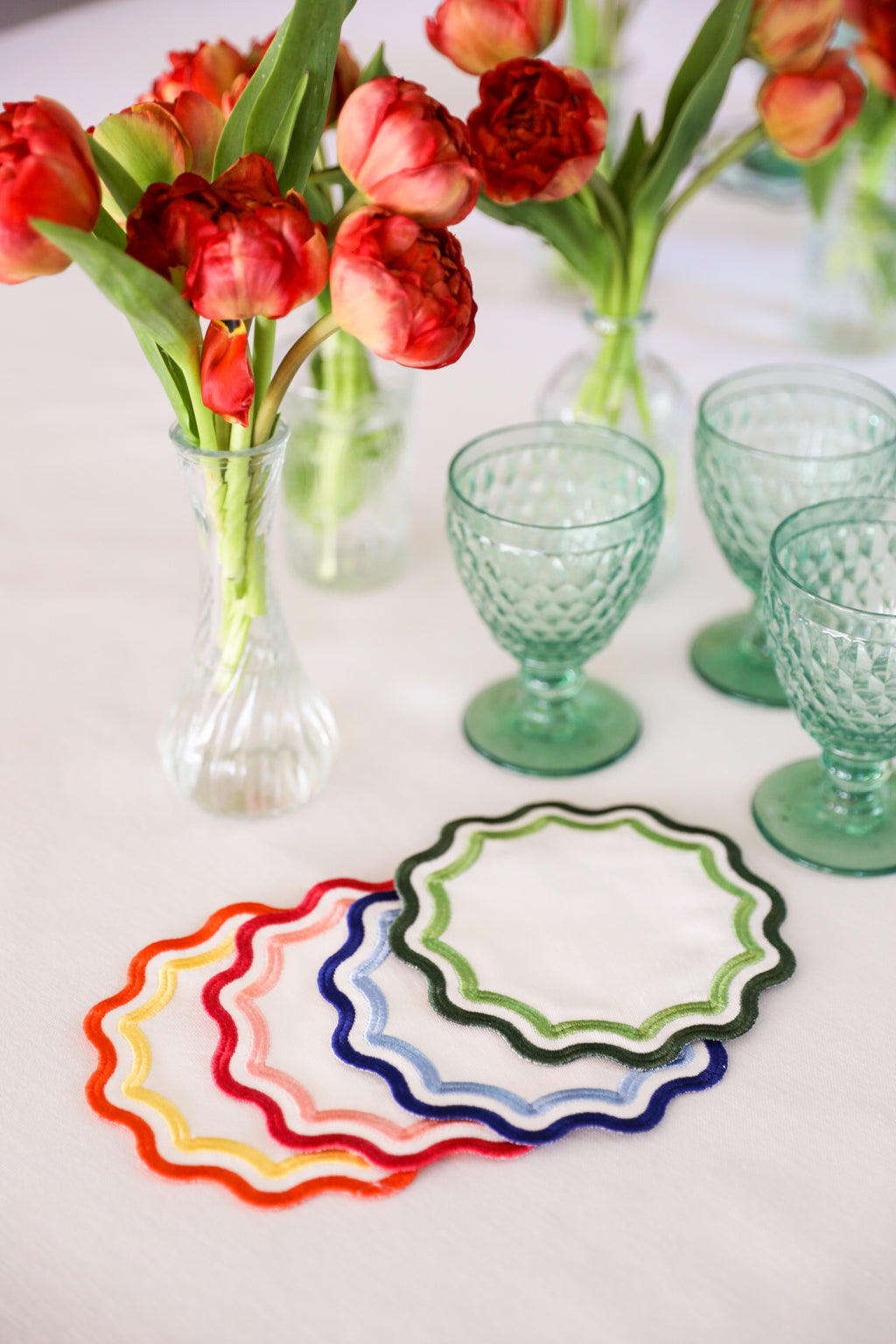 Green Wave Cocktail Napkin (Set of 4)