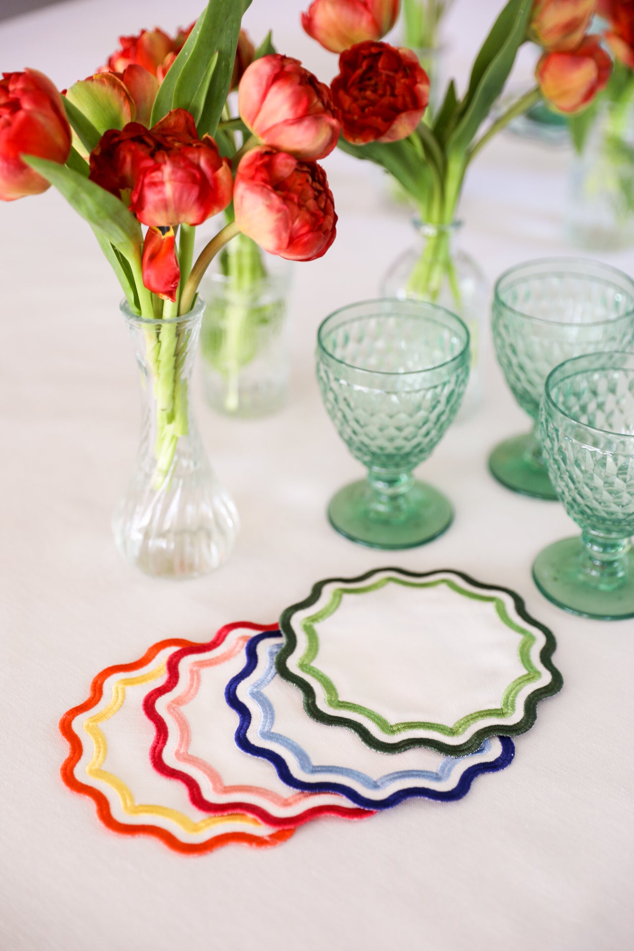 Green Wave Cocktail Napkin (Set of 4)