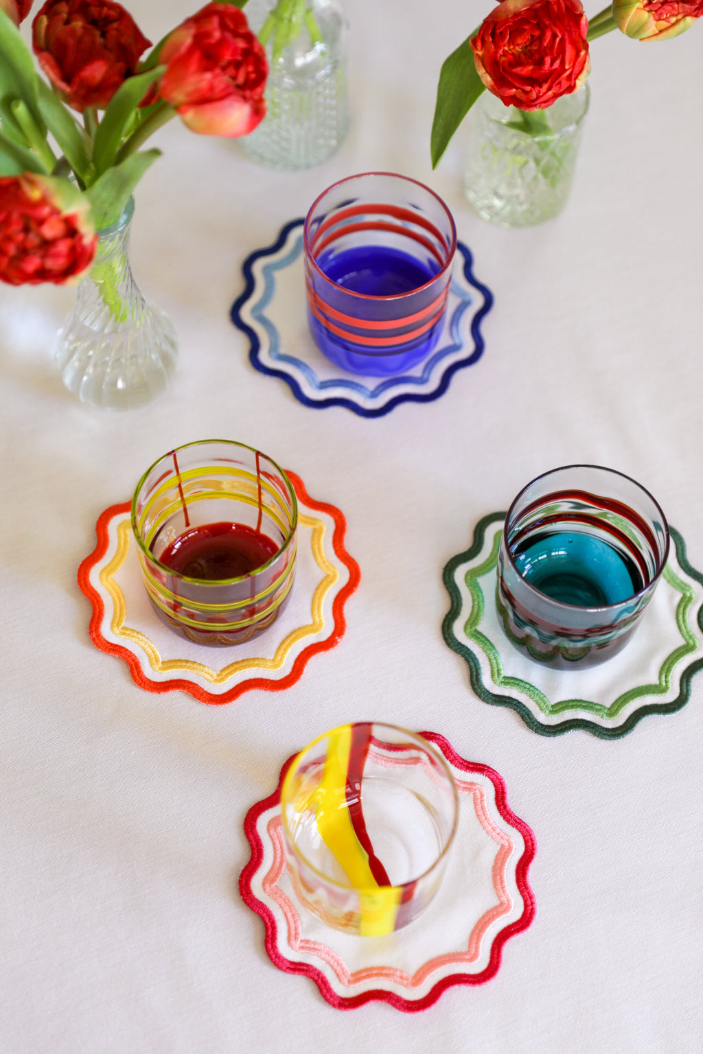 Green Wave Cocktail Napkin (Set of 4)