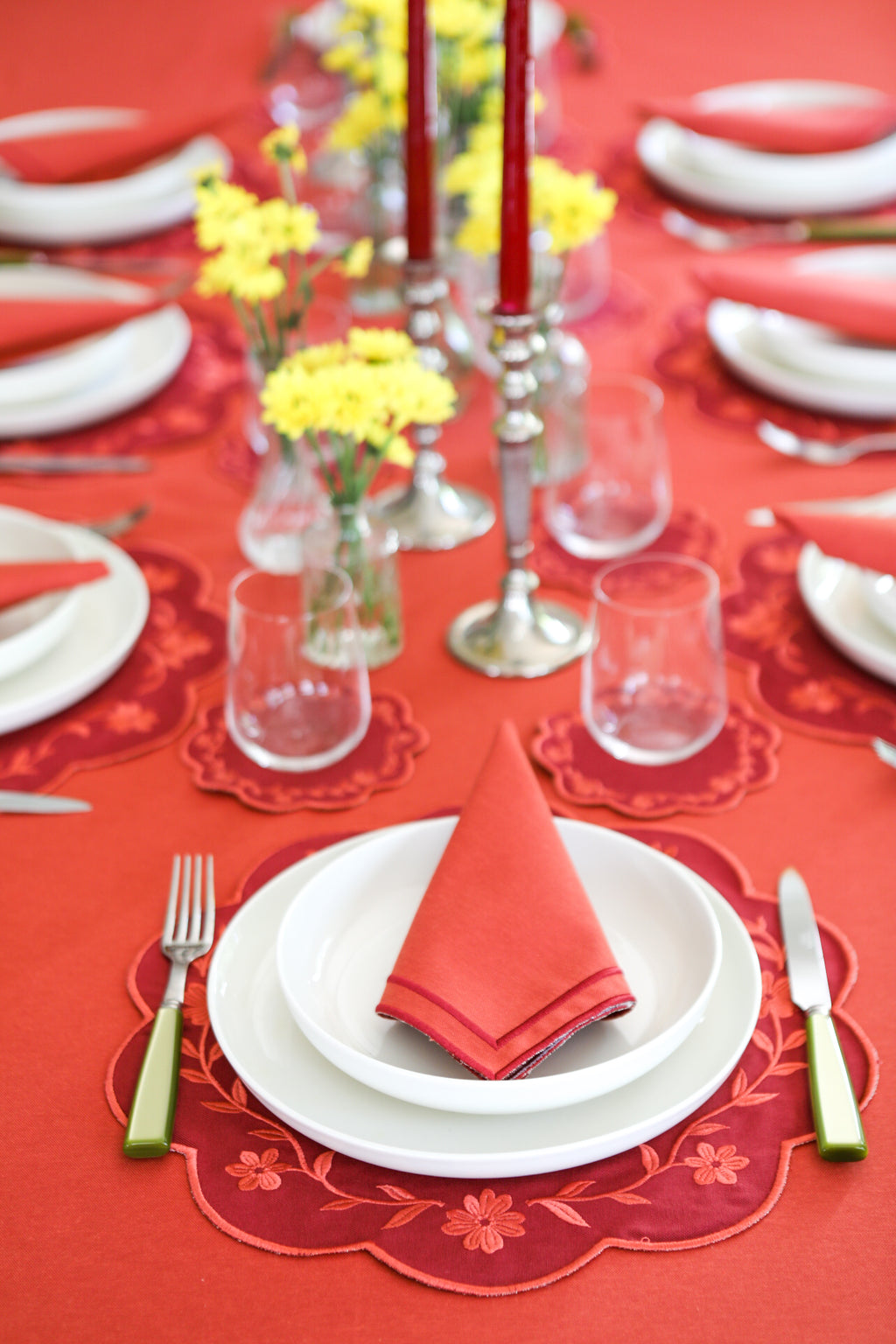 Green Wave Placemat + Napkin