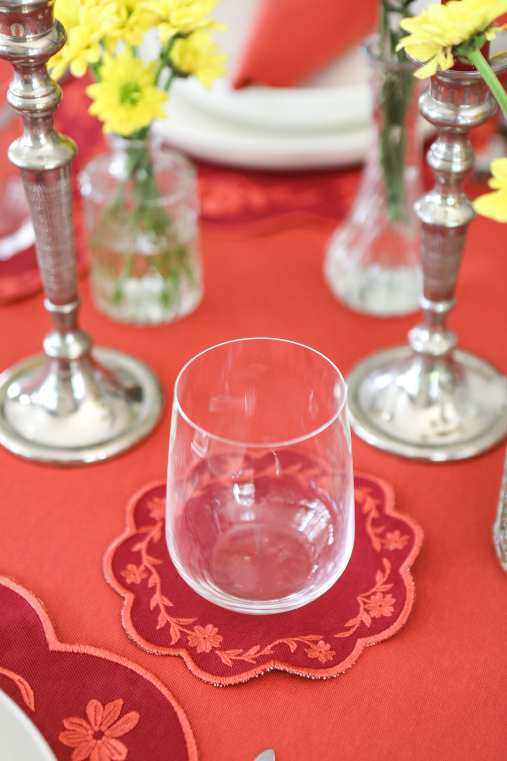 Gold Camellia Placemat + Coaster (Set of 4)