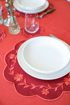 Gold Camellia Placemat + Coaster (Set of 4)