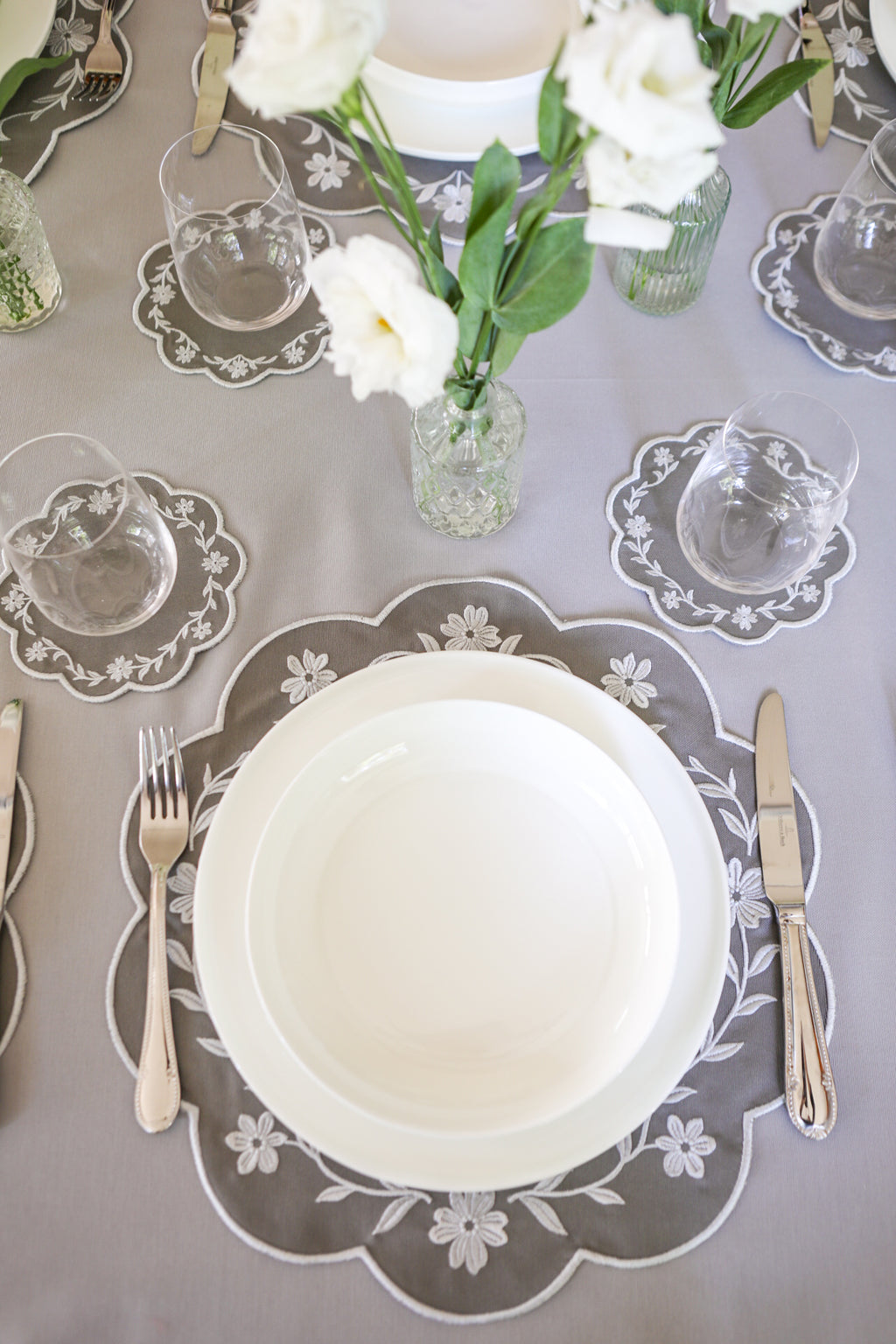 Gold Camellia Placemat + Coaster (Set of 4)