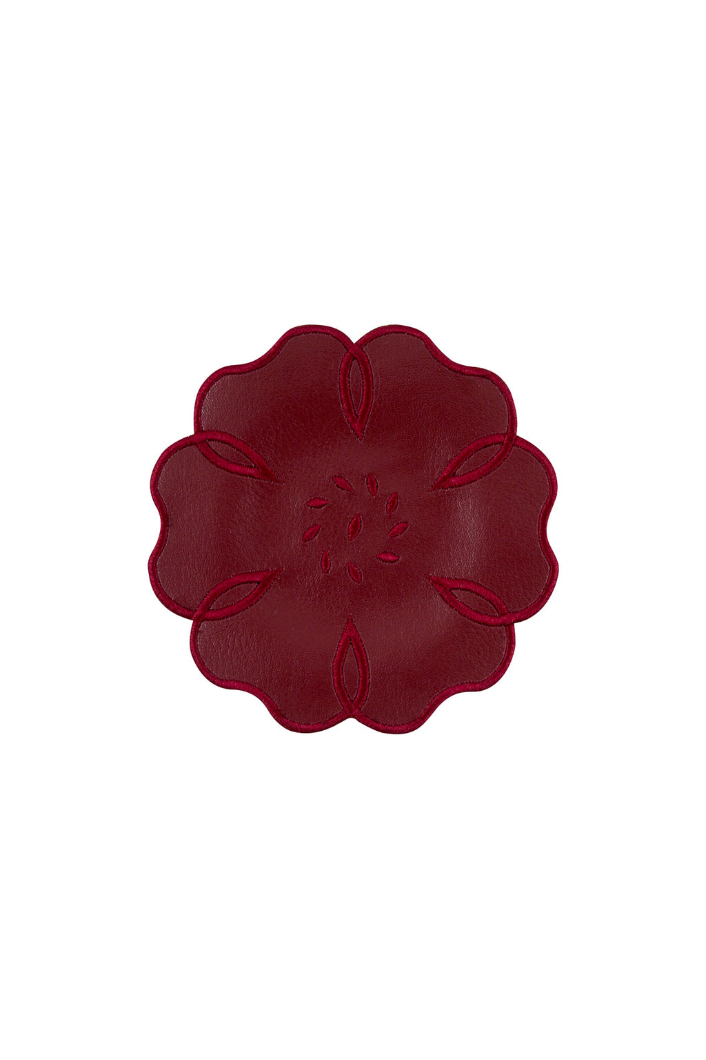 Leather Camellia 4'lü Bardak Altlığı