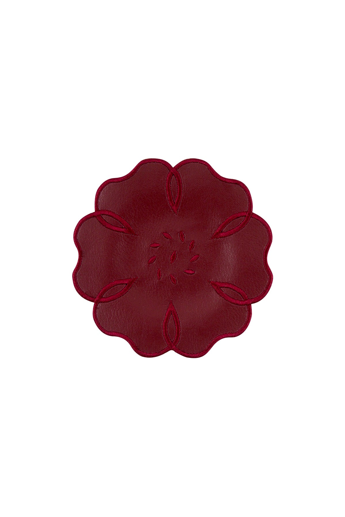 Leather Camellia 4'lü Bardak Altlığı