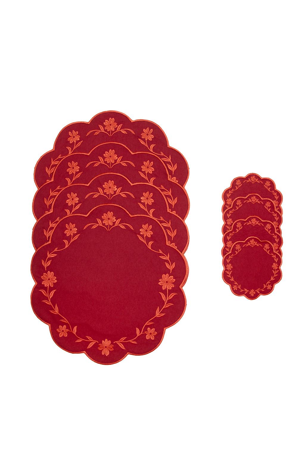 Gold Camellia Placemat + Coaster (Set of 4)