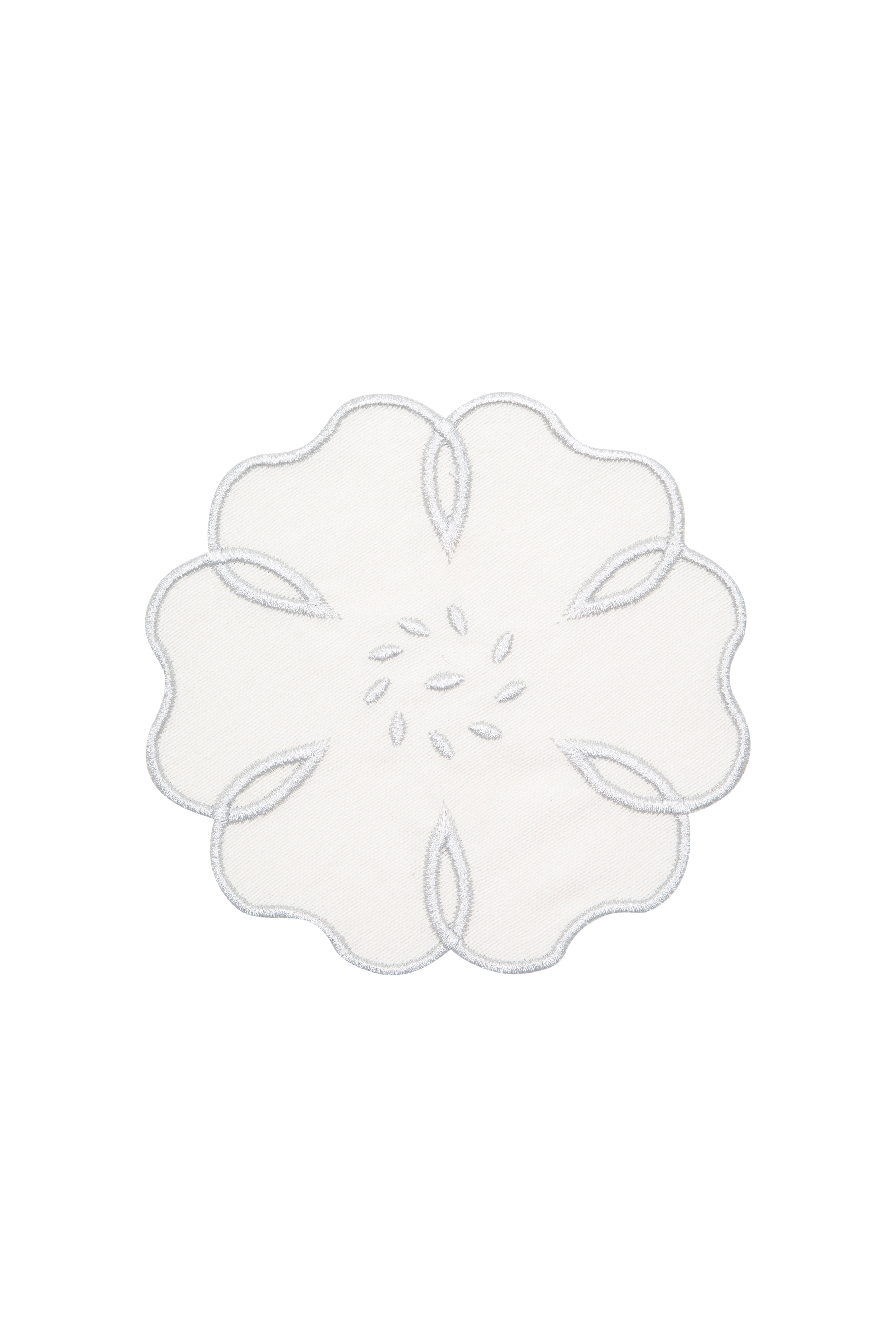 Silver Camellia Cocktail Napkin (Set of 4)