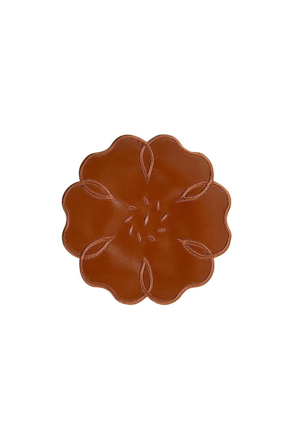 Leather Camellia 4'lü Bardak Altlığı