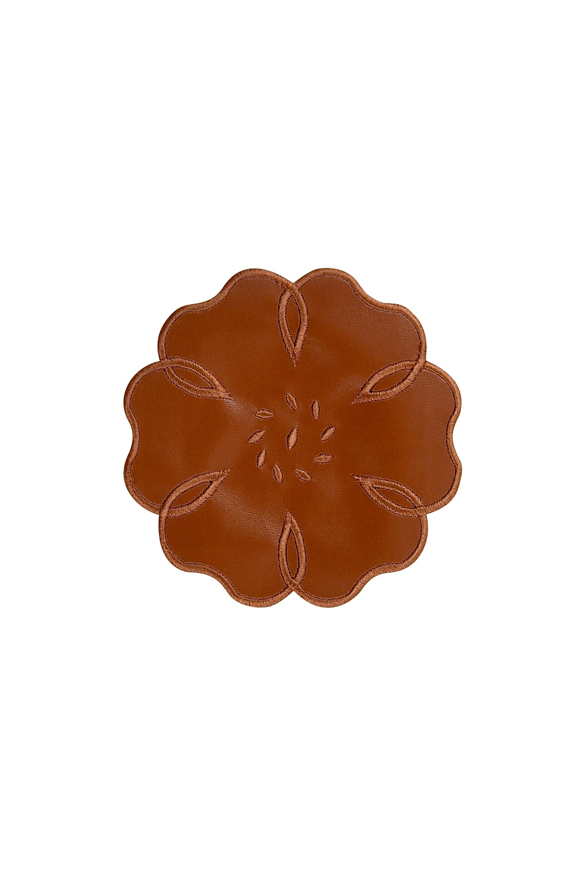 Leather Camellia 4'lü Bardak Altlığı