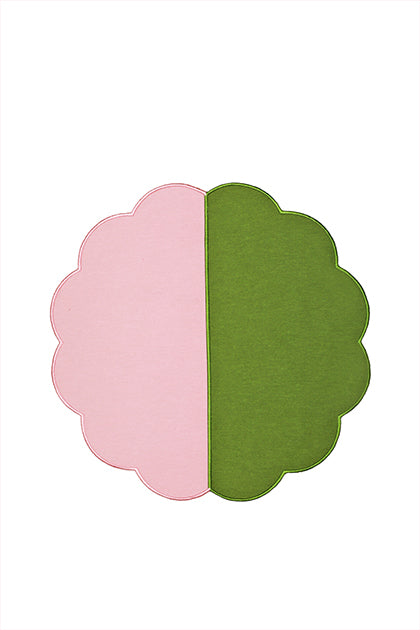 Bicolor Green&Rose Scallop Amerikan Servisi + Peçete
