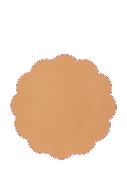 Bicolor Rose&Beige Scallop Amerikan Servisi + Peçete