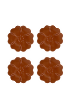 Leather Camellia 4'lü Bardak Altlığı