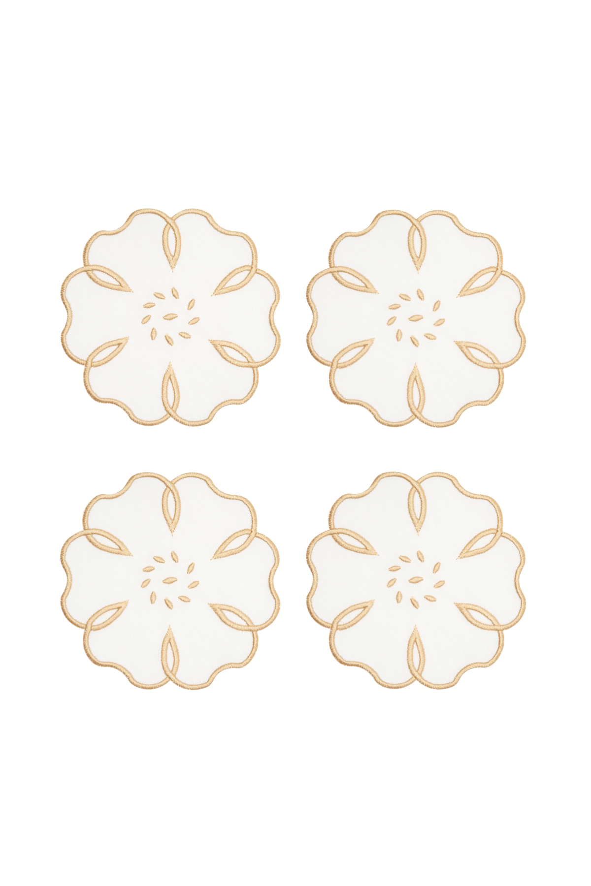 Gold Camellia Cocktail Napkin (Set of 4)