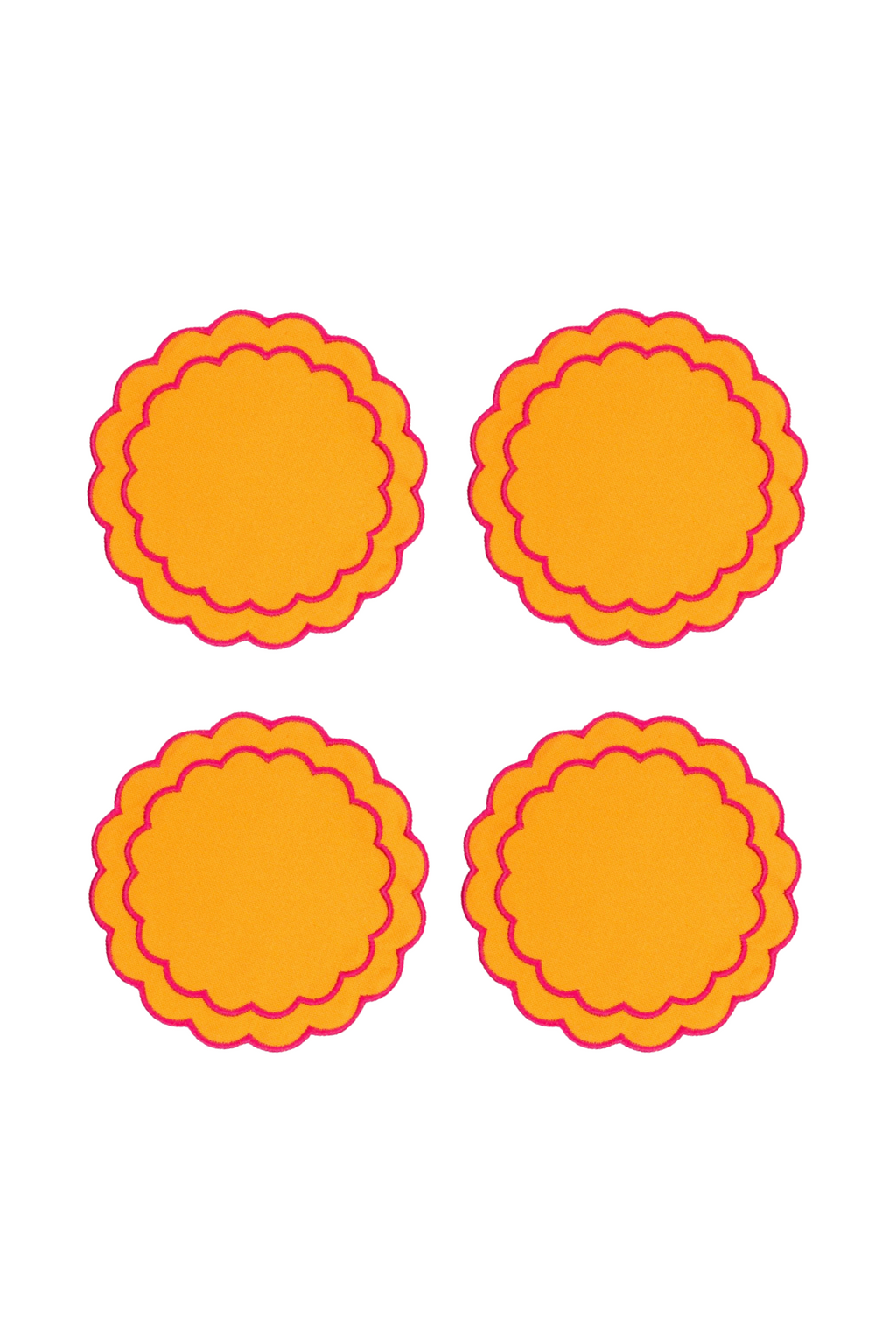 Orange Scallop 4'lü Bardak Altlığı