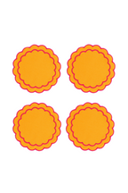 Orange Scallop 4'lü Bardak Altlığı