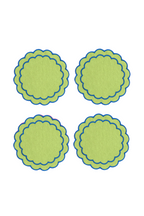 Green Scallop Cocktail Napkin (Set of 4)