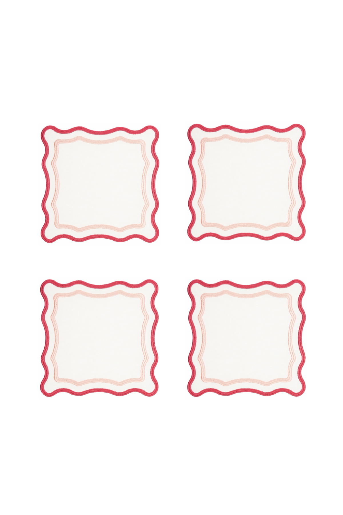 Pink Wave Cocktail Napkin (Set of 4)