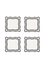 Black Wave 4'lü Bardak Altlığı