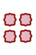 Rose&Burgundy Wave 4’lü Bardak Altlığı