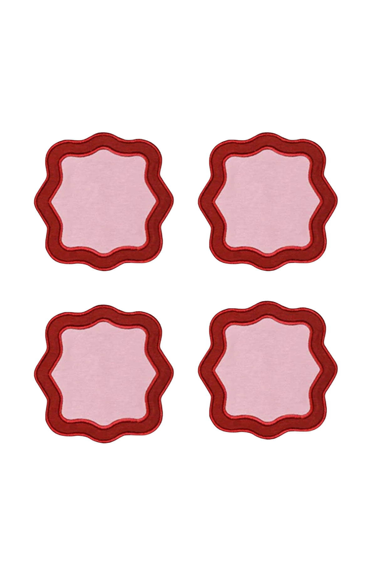Rose&Burgundy Wave Cocktail Napkin (Set of 4)