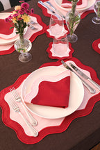 Rose&Burgundy Wave Napkin (Set of 2)