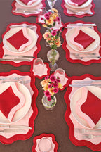 Rose&Burgundy Wave Amerikan Servisi + Peçete