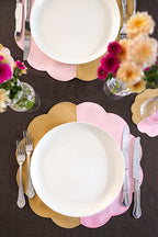 Bicolor Beige&Rose Scallop 2’li Amerikan Servisi