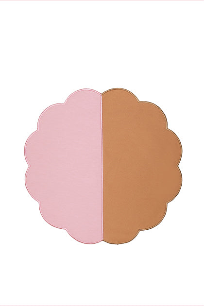 Bicolor Rose&Beige Scallop Amerikan Servisi + Peçete