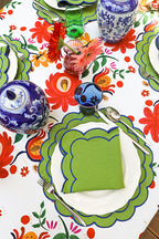 Green Scallop Placemat + Napkin