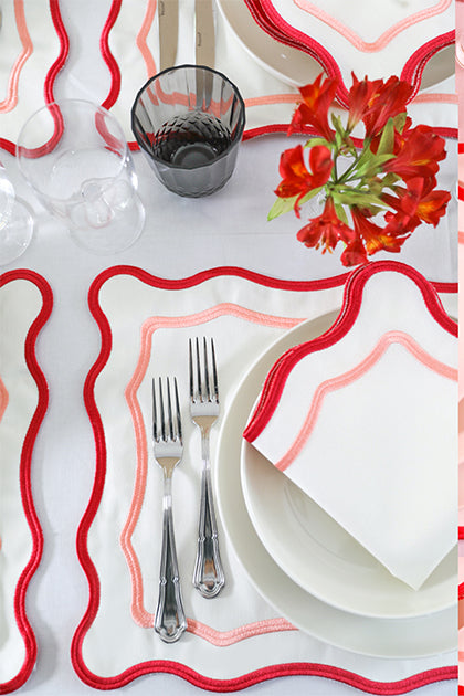 Pink Wave Placemat + Napkin