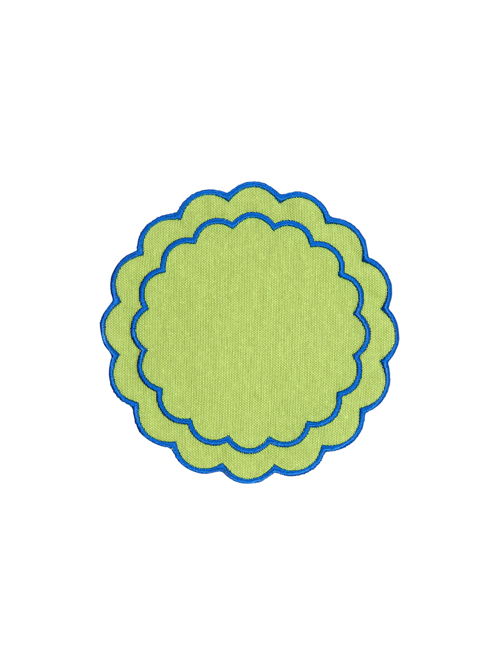 Green Scallop Cocktail Napkin (Set of 4)