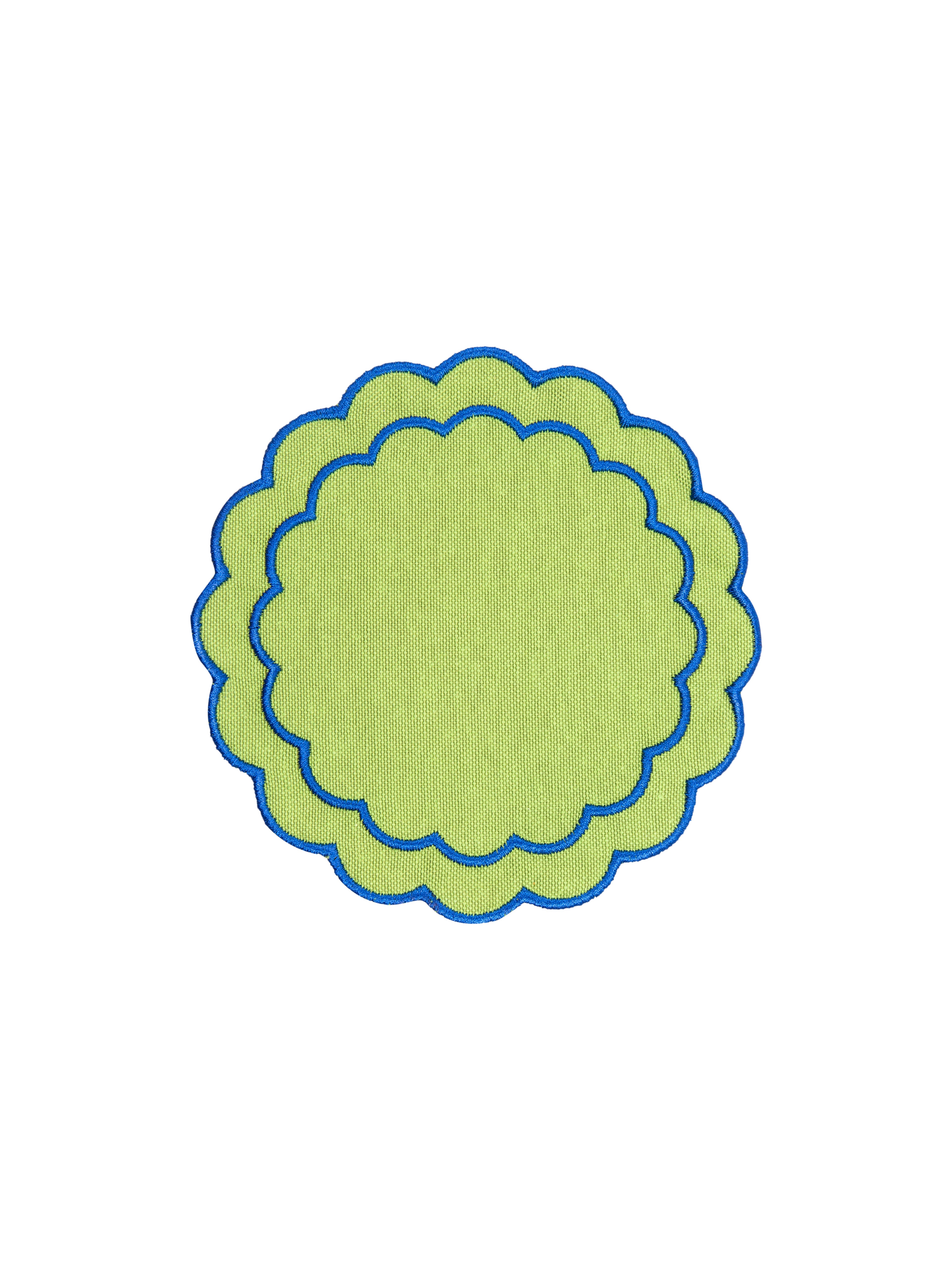 Green Scallop Cocktail Napkin (Set of 4)