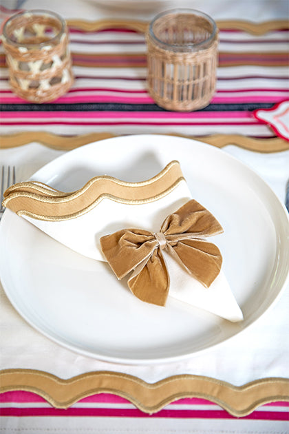 Bej Kurdele Peçete Halkası (4'lü)