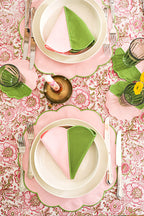 Bicolor Green&Rose Scallop Amerikan Servisi + Peçete
