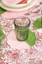 Bicolor Green&Rose Scallop 4’lü Bardak Altlığı