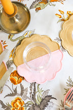 Bicolor Beige-Rose Scallop Cocktail Napkin (Set of 4)