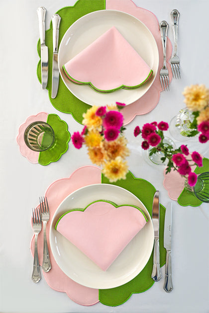 Bicolor Green&Rose Scallop 2’li Amerikan Servisi