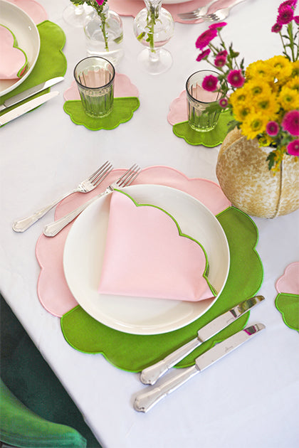Bicolor Green&Rose Scallop 2’li Amerikan Servisi