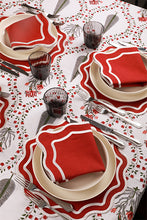 Load image into Gallery viewer, Burgundy Wave Placemat + Napkin
