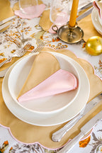 Bicolor Rose&Beige Scallop Amerikan Servisi + Peçete