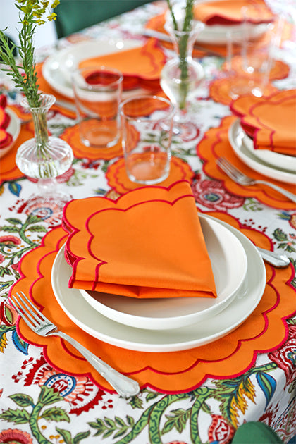 Orange Scallop Amerikan Servisi + Peçete