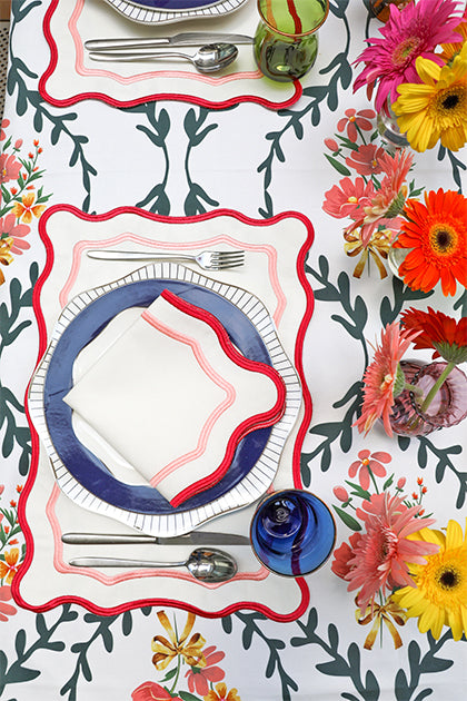 Pink Wave Placemat + Napkin