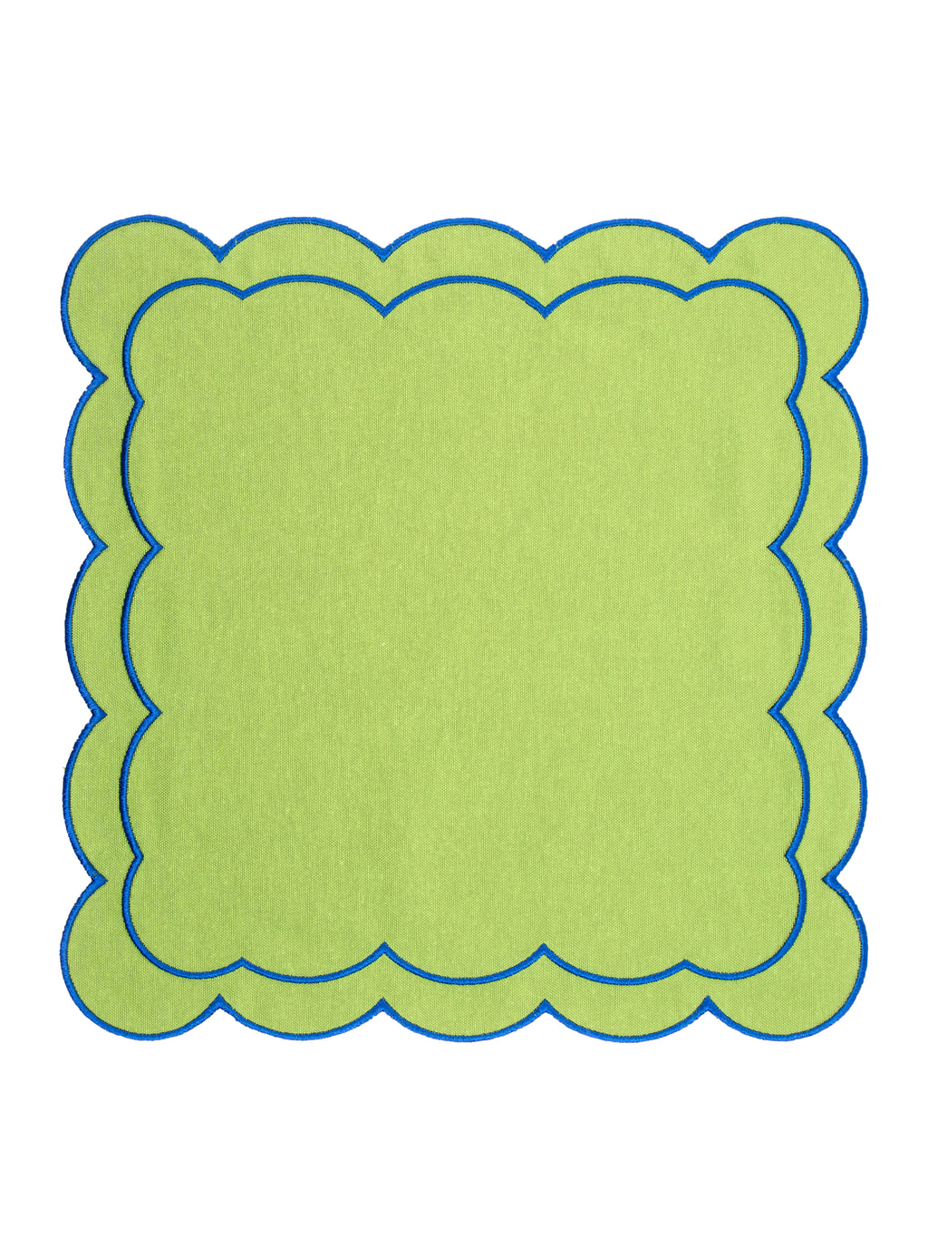 Green Scallop Placemat + Napkin