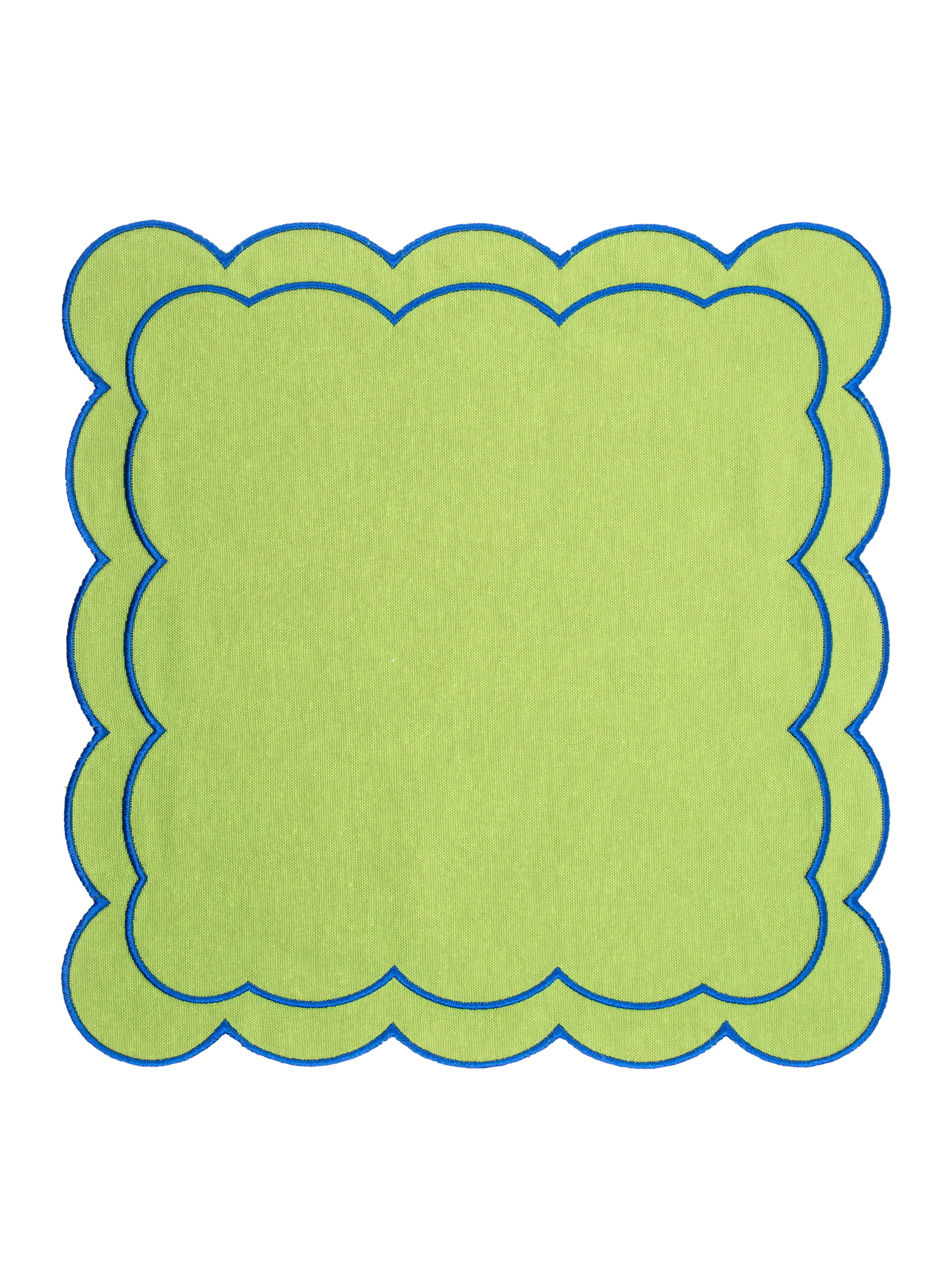 Green Scallop Placemat + Napkin