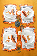 Load image into Gallery viewer, Orange&amp;Brown Wave Placemat + Napkin
