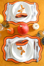 Load image into Gallery viewer, Orange&amp;Brown Wave Placemat + Napkin
