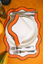 Load image into Gallery viewer, Orange&amp;Brown Wave Placemat (Set of 2)
