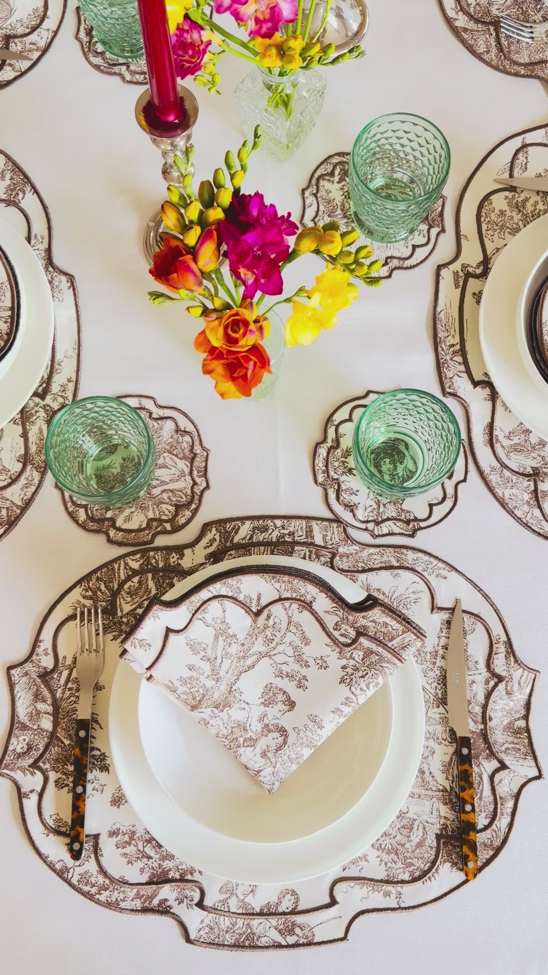 Green Wave Placemat + Napkin